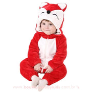 Macacão Bebê Inverno Fantasia Bichinho Raposa Vermelho - Boutique Baby Kids