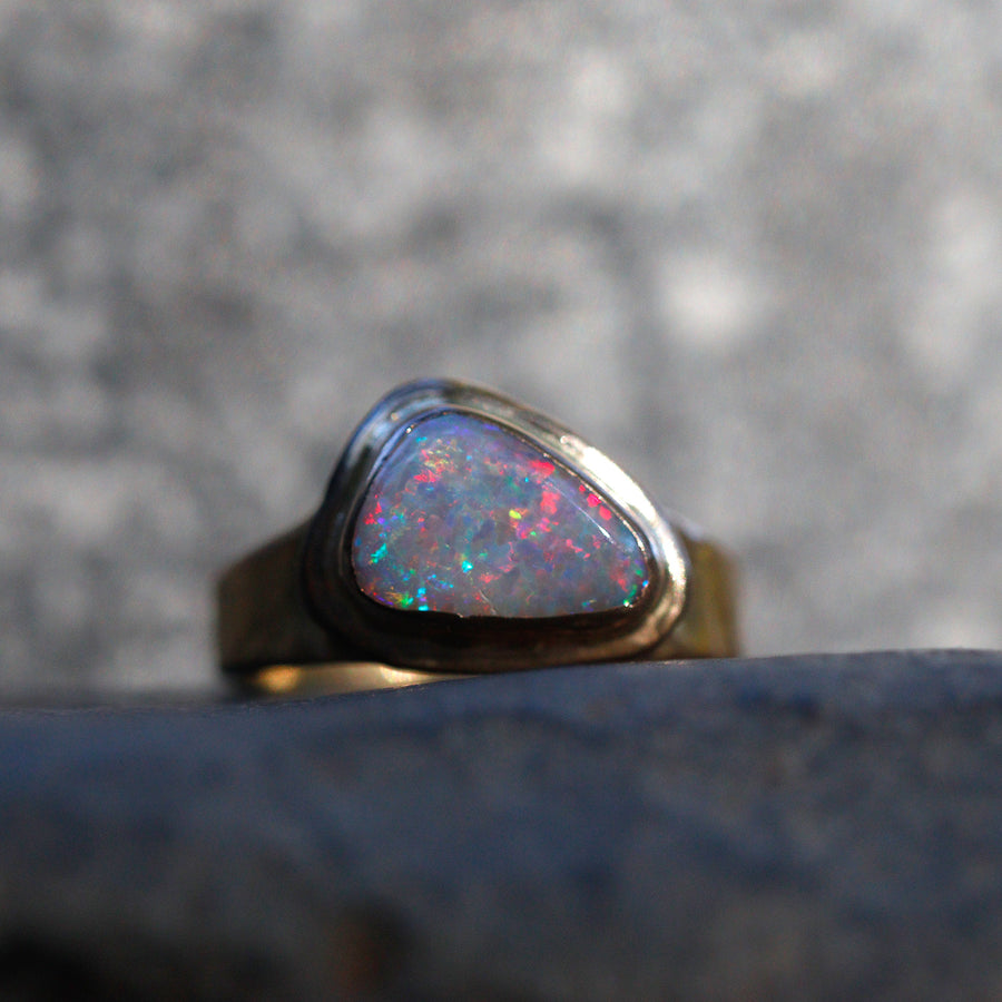 Lightning Ridge Australian Opal Ring – August Hess