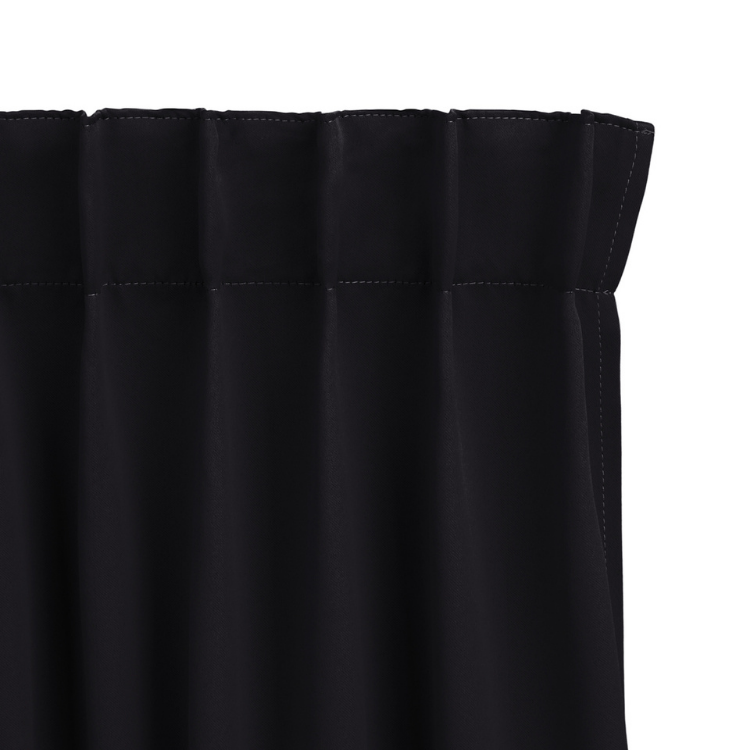 LIFA LIVING Gordijn- Zwart - Verduisterend & Geluidswerend - Gordijnen met Haken - 100% Polyester - 300 x 250 cm - 1 Stuk