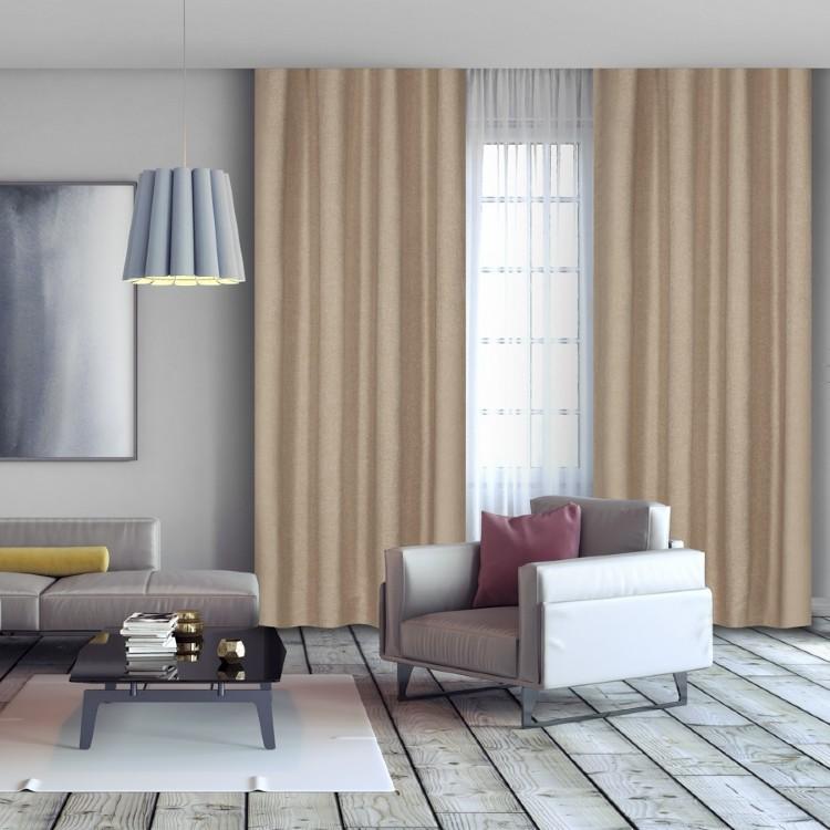 Lifa Living - Grijze Luxe Gordijnen - Verduisterend - Polyester - Met 8 Ophangringen - 150 x 260 cm
