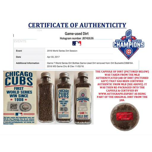 Chicago Cubs Game 7 World Series Game Used Dirt / Ticket Framed Collage  Champions 2016 #1 - Inscriptagraphs Memorabilia - Inscriptagraphs  Memorabilia