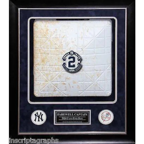Derek Jeter Final Season Game Used 2nd Base Framed New York Yankees MLB ...