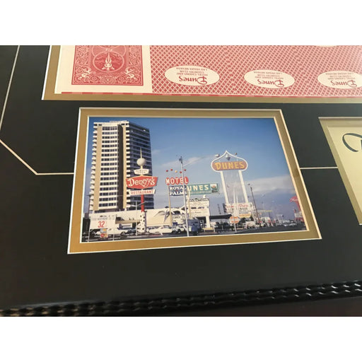 Las Vegas Hotels Authentic Playing Cards Blackjack Table Collage Framed  #D/100 - Inscriptagraphs Memorabilia - Inscriptagraphs Memorabilia