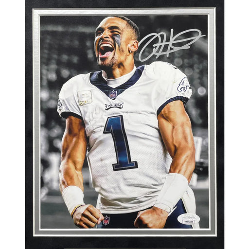 Jalen Hurts Eagles Signed HURTS SO GOOD Insc 16x20 Matted & Framed Photo JSA