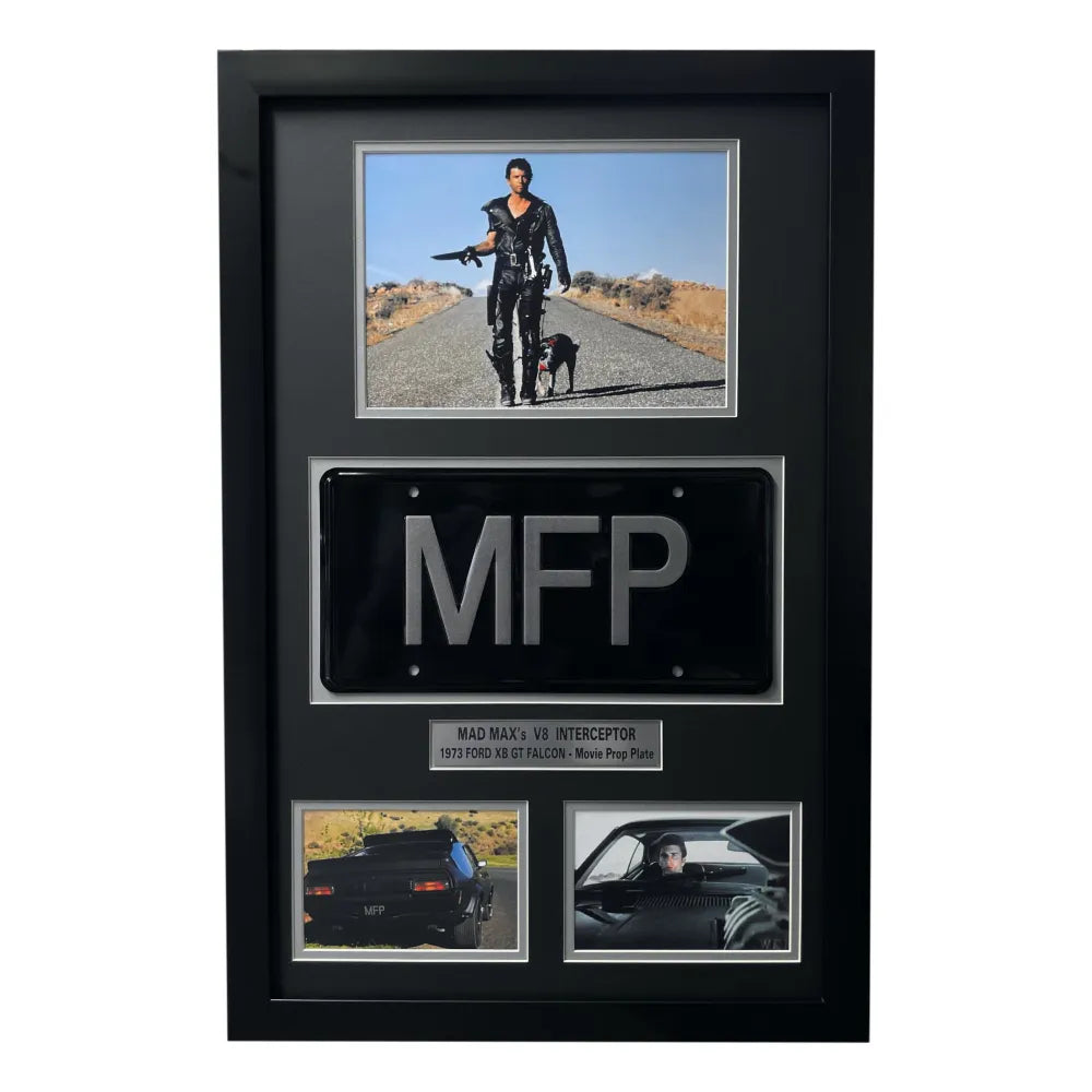 Mad Max Mel Gibson S V8 Interceptor Movie Car License Plate Framed M Inscriptagraphs Memorabilia