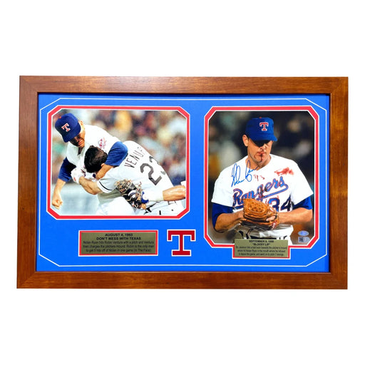 Framed Nolan Ryan Signed Texas Rangers 16X20 Photo Ai Coa & Ryan Holo – MVP  Authentics