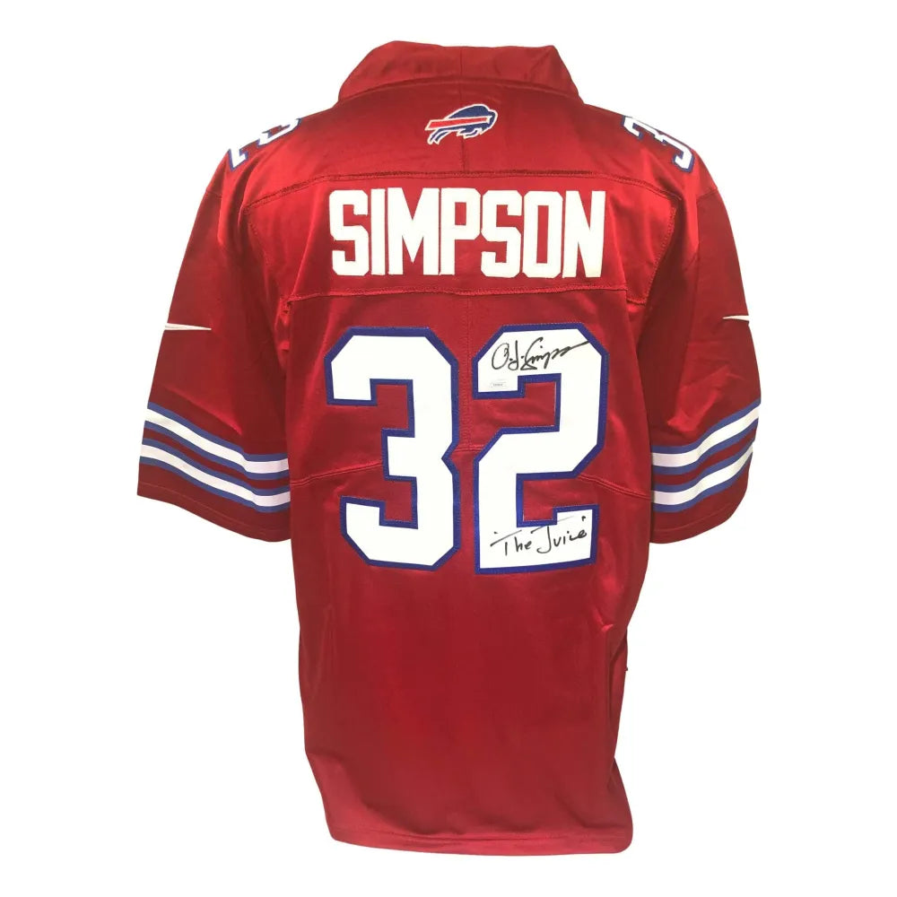 Simpson Jersey #32 Buffalo Unsigned Custom Stitched Red