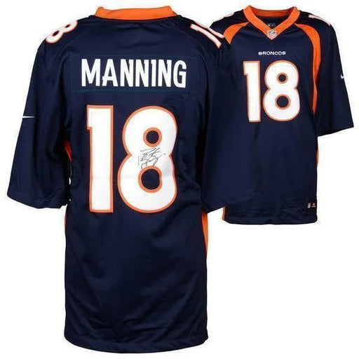 Peyton Manning Autographed Blue Jersey - Beautifully Matted and Framed -  Hand Signed By Manning and Certified Authentic by Fanatics - Includes