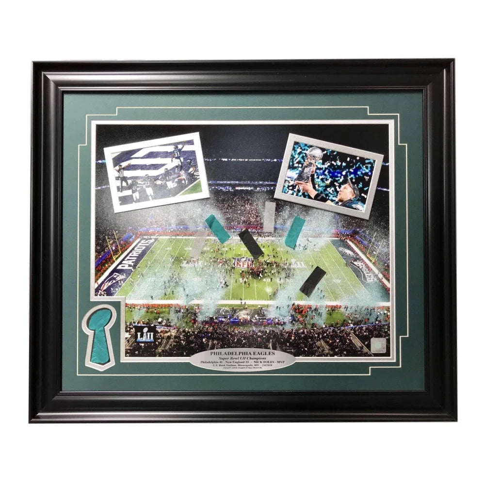 The Philly Special Eagles Super Bowl LII Collage with Engraved Play and  Ticket 28x18 Framed Panorama