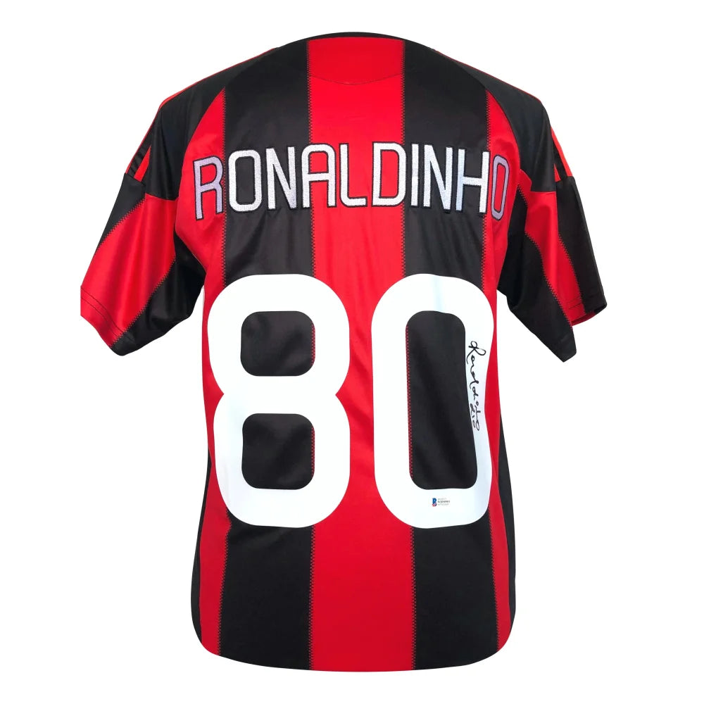 Ronaldinho Autographed AC Milan Jersey BAS COA Signed Brazil