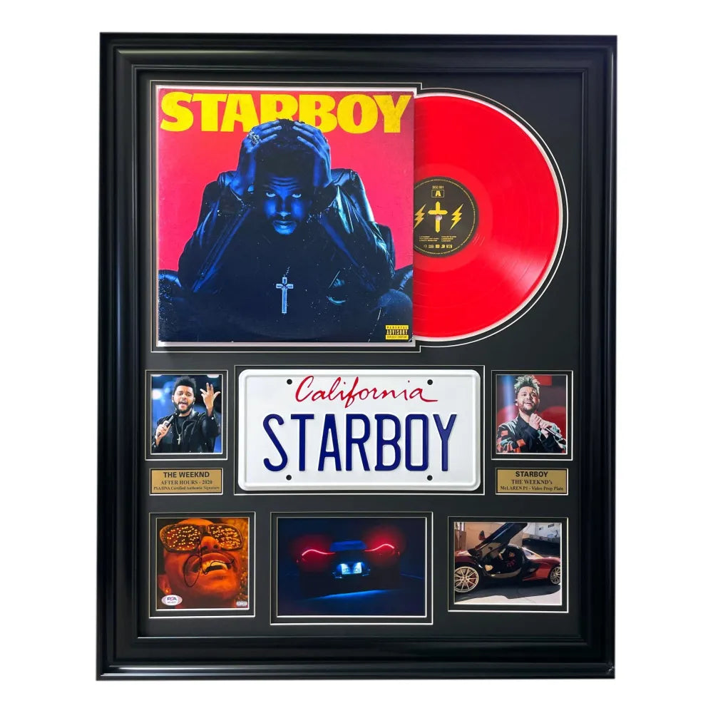 The Weeknd Autographed StarBoy Red Album Collage PSA/DNA COA Signed - Inscriptagraphs Memorabilia
