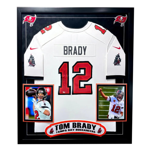 Tom Brady Autographed New England Patriots Red Jersey Framed