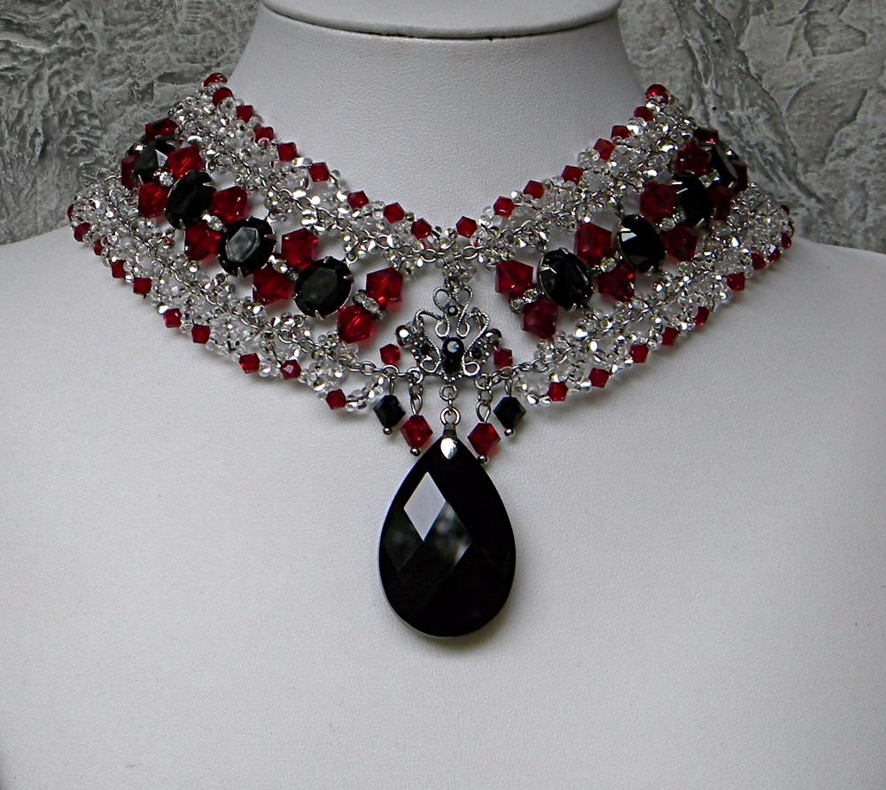 Black And Red With Silver Regency Queen Choker – Erica's Creative Cavalcade