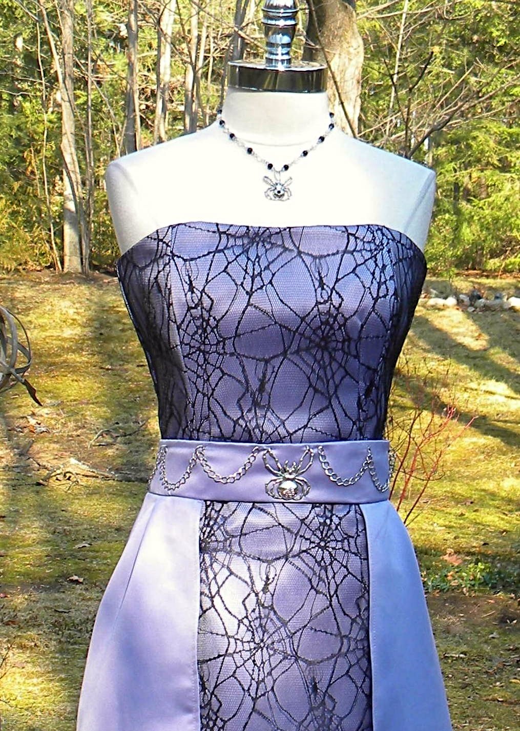 black and lavender dress