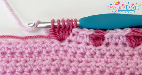 How to crochet a bobble stitch using a contrast colour