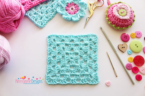 How To Crochet A Straight Granny Square – Kerry Jayne Designs Ltd