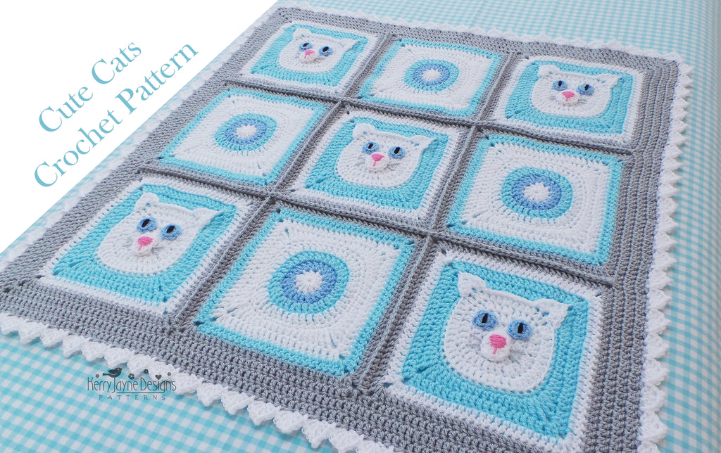 Cat Blanket Pattern UK Kerry Jayne Designs