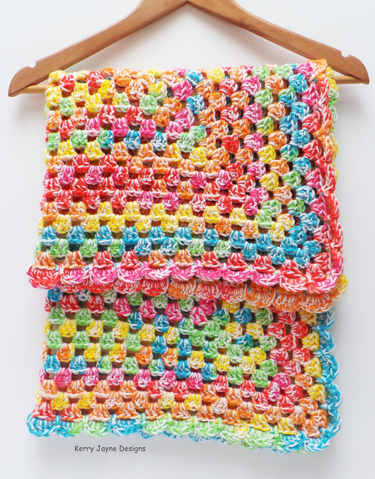 multi coloured baby blanket