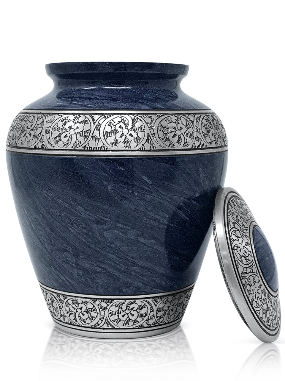 Cremation Urn For Human Ashes Handcrafted Funeral Memorial Urn In Elegant Royal Blue Adult 