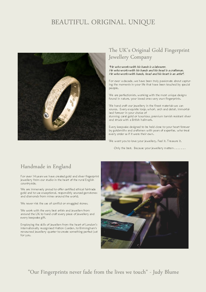 The UK's Original Gold Fingerprint Jewellery Company - Sophia Alexander