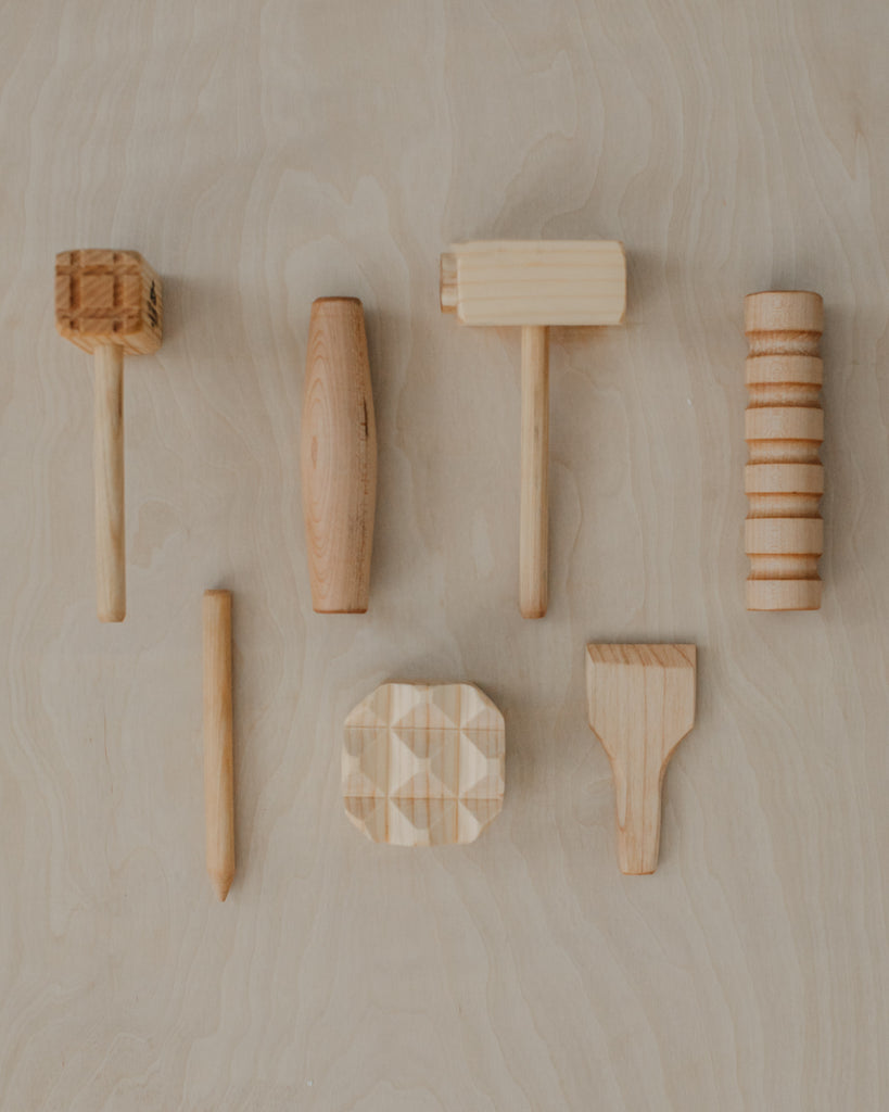 playdough wooden tools