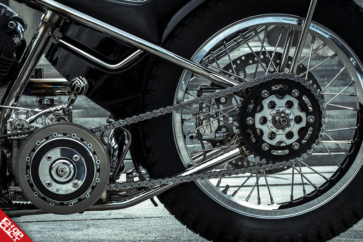 Knucklehead chopper rear wheel