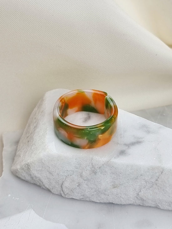 Green Thick Resin Ring