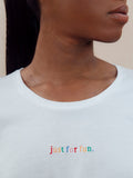 Just for Fun Embroidery Roll Up T-Shirt