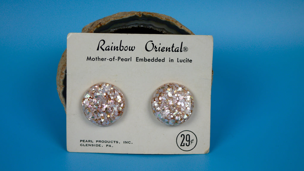 rainbow clip on earrings