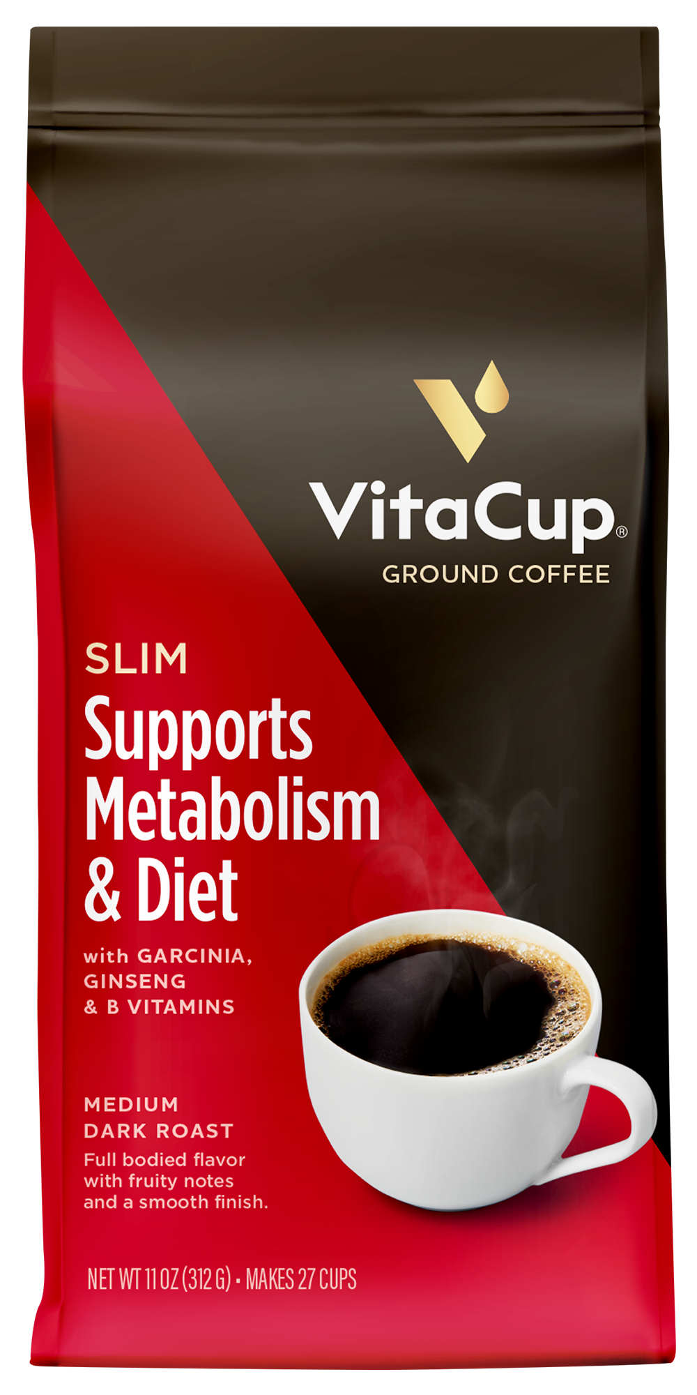 Slim Coffee, Ground, Medium Dark Roast , 11 oz (312 g)