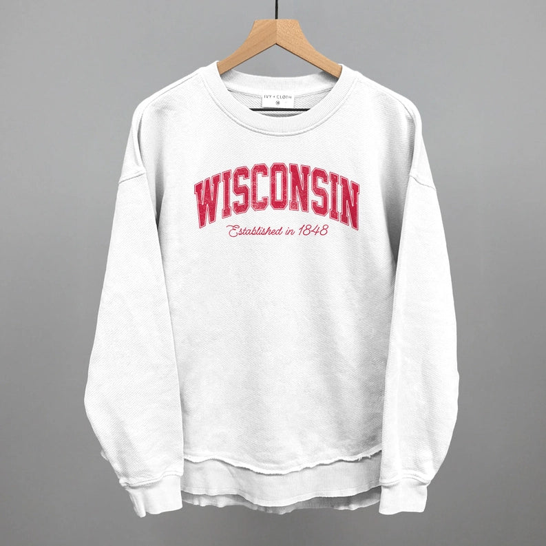 Wisconsin Varsity Arch Graphic Crewneck
