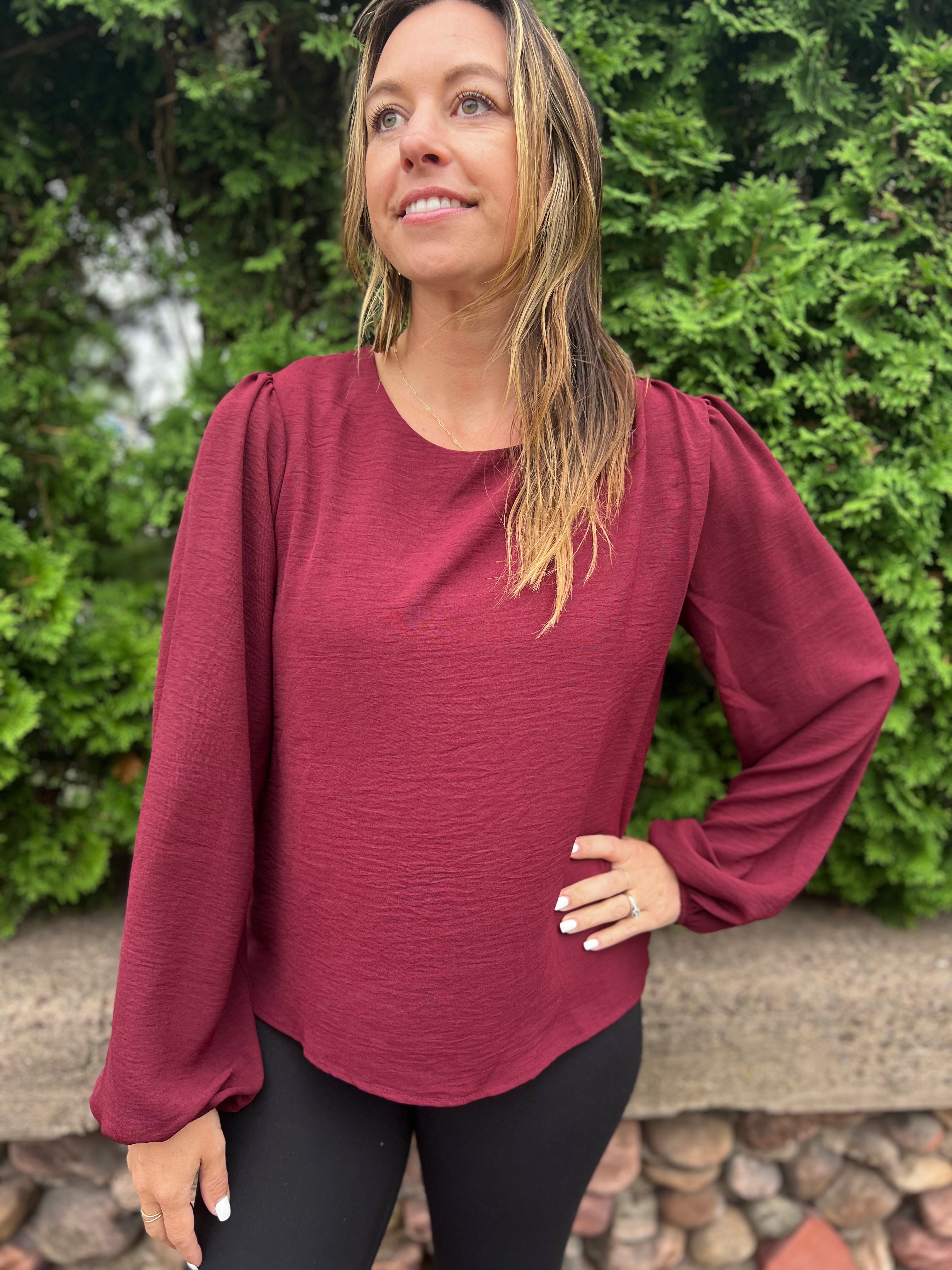 Long Sleeve One Side Shoulder Ruched Top