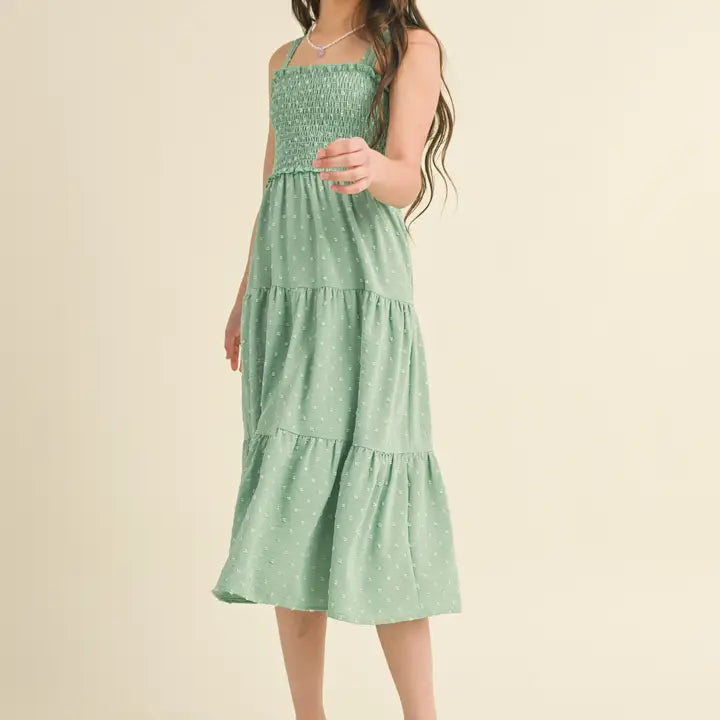 Kid's Smocked Tiered Midi Dress
