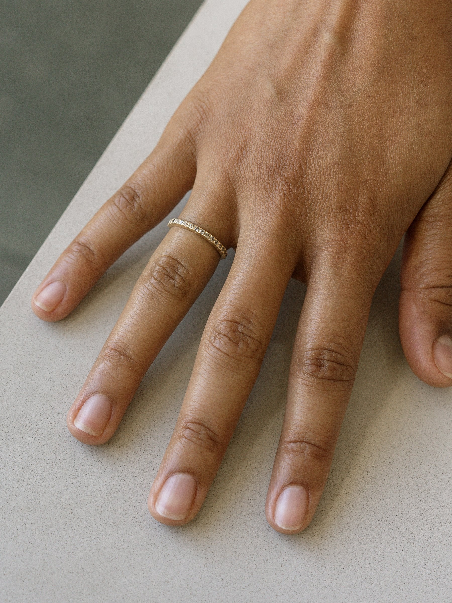 Viburnum Pav  Half Eternity Band - 1.5mm Sapphires