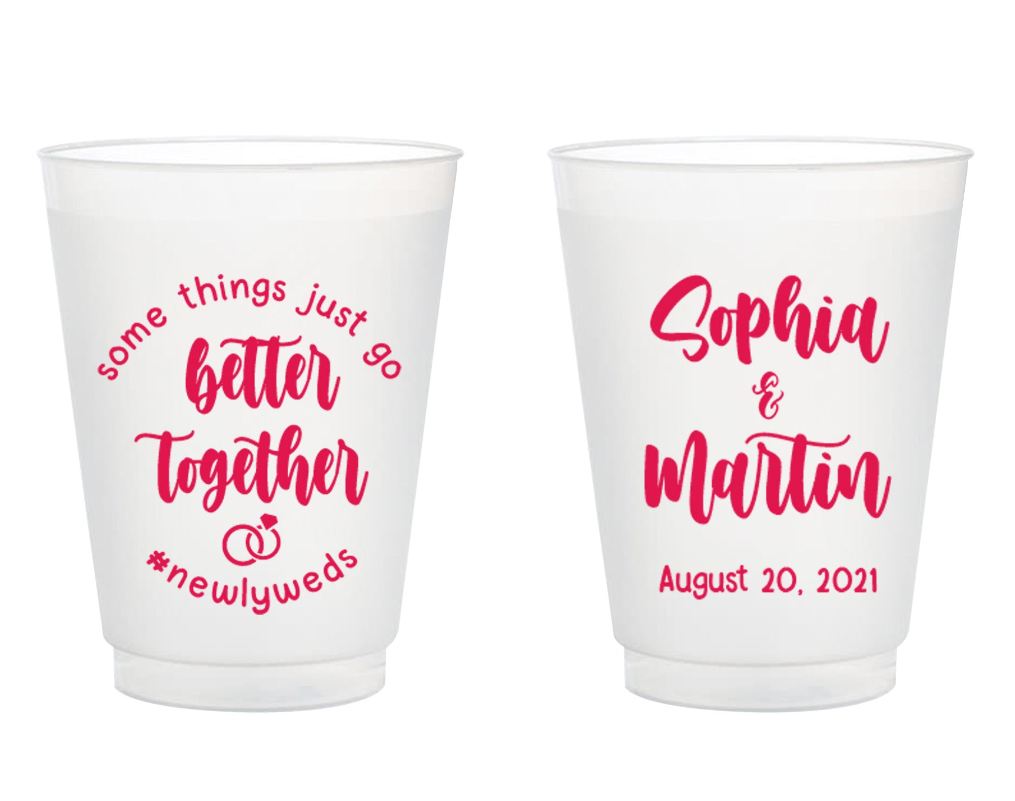 Better Together 12oz or 16oz Frosted Unbreakable Plastic Cup 186 Custom  Bridal Wedding Favor, Wedding Cup, Party Cups, Party Favors 