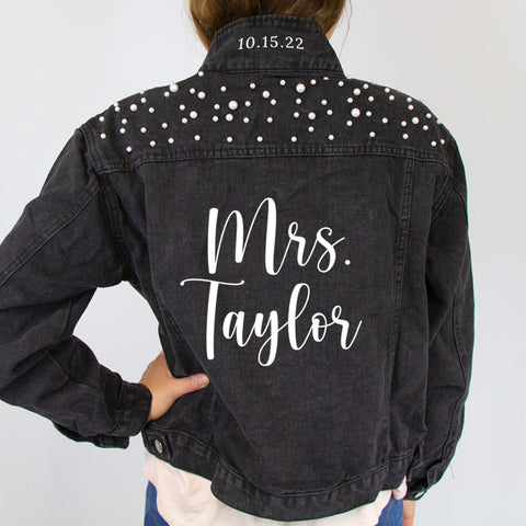 OakandBlossom Monogram Jean Jacket, Bridal Gift, Bride to Be Gift,Wedding Gift, Monogram Denim Jacket | Monogram Jacket