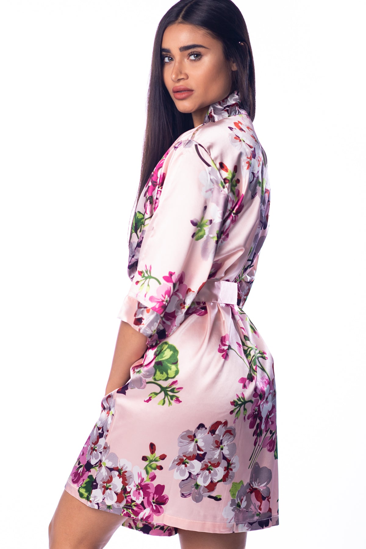 Light Pink Floral Robe, Blush Floral Robe, Bridal Robe at ...