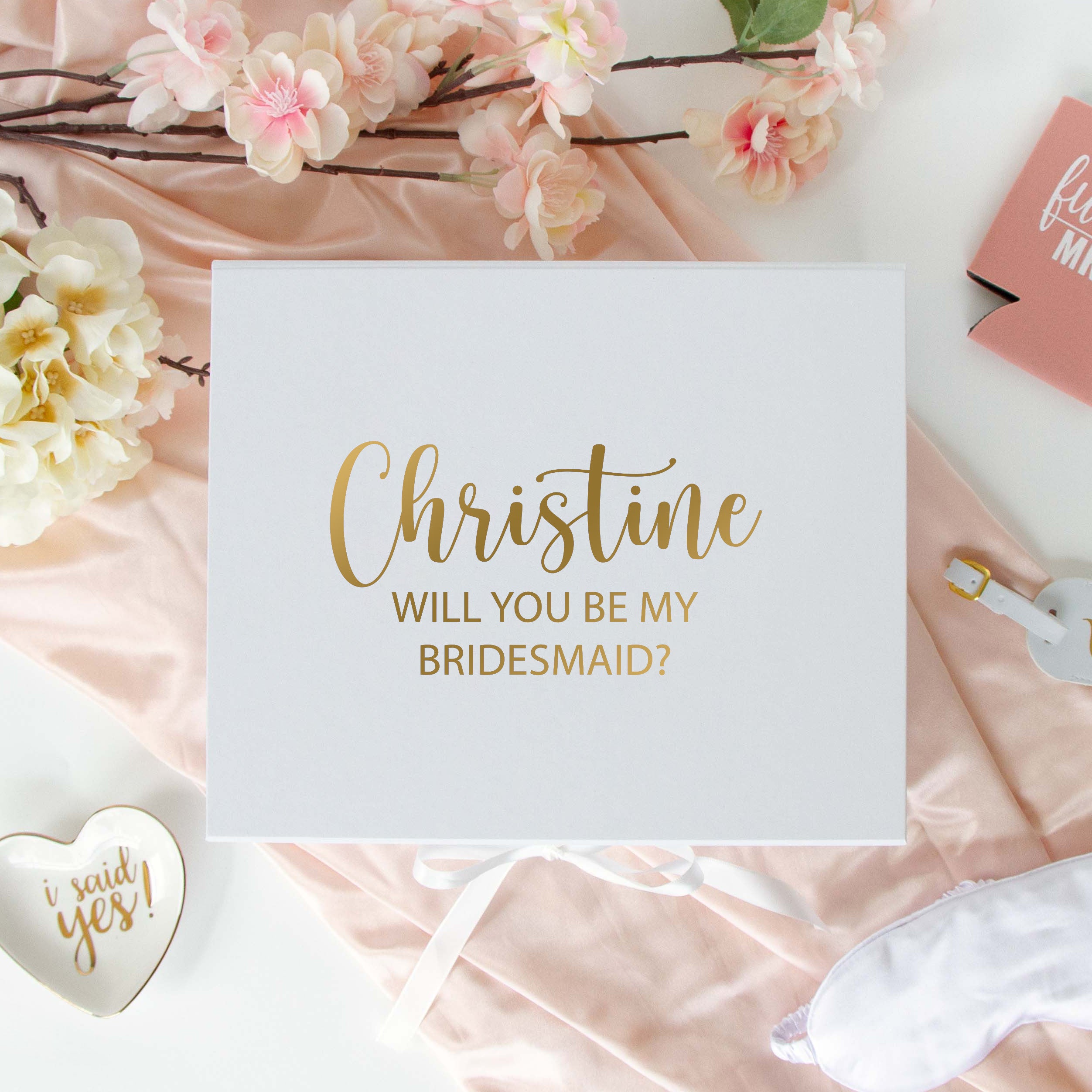 Magnetic Bridesmaid Proposal Gift Box with Name - Personalized Brides