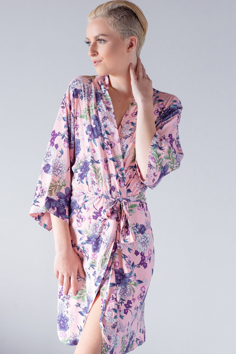 Floral Pink Cotton Robe - 50% OFF NOW at Pretty Robes – PrettyRobes.com