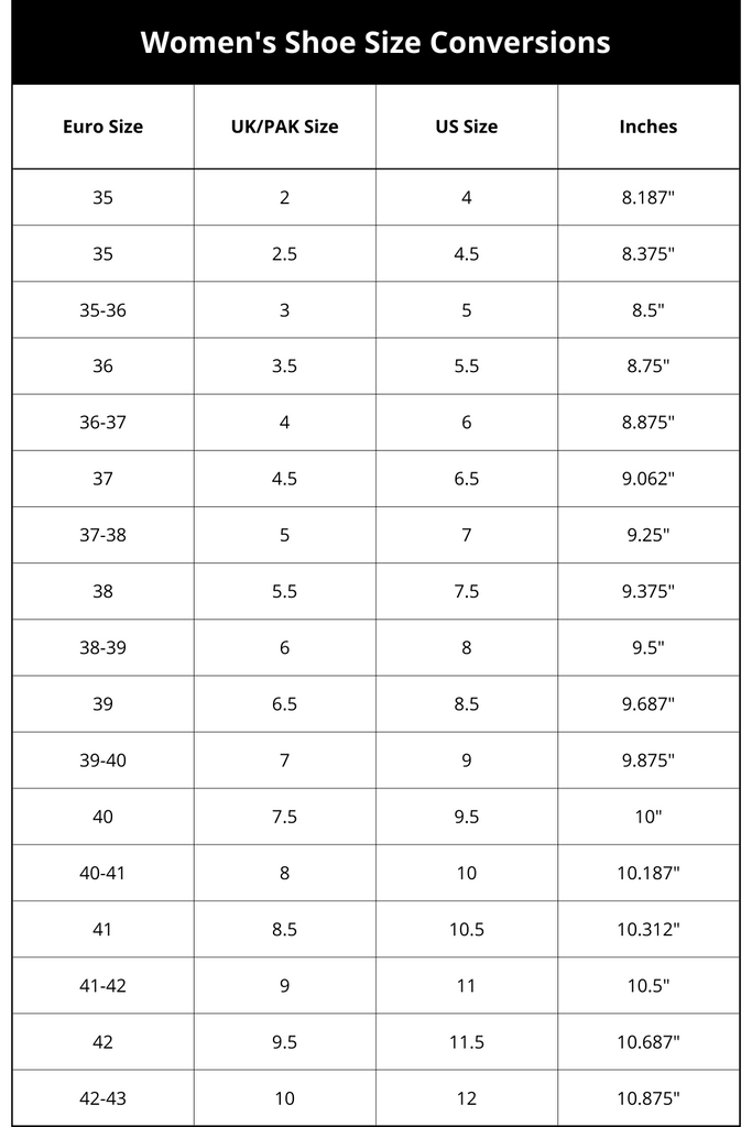 Shoes Size Chart Bata Malaysia | vlr.eng.br