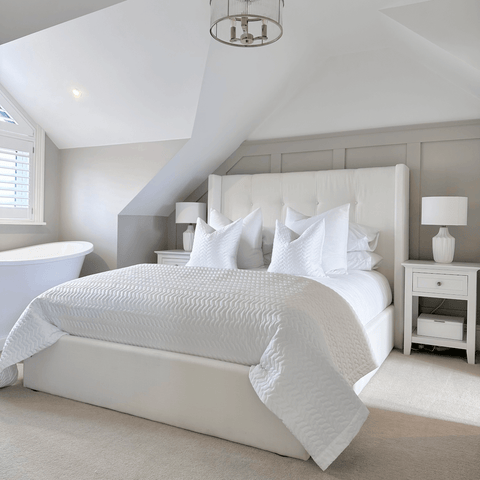 Beautiful white bedroom by @_smitthome