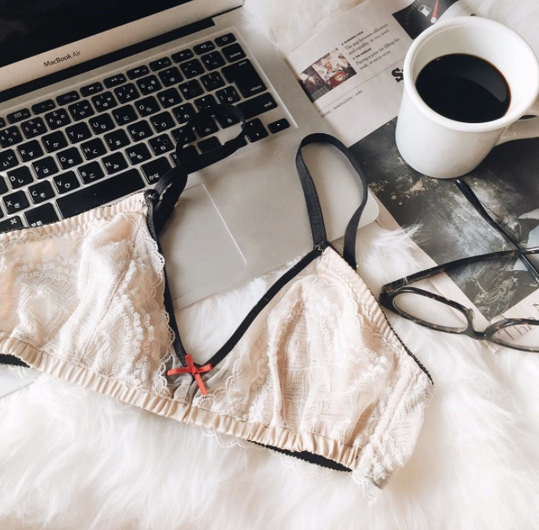 SALE   Envy Shine Beige Silk Bralette