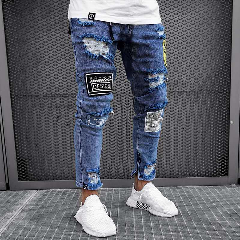 Men's Painted Patch Denim Jeans