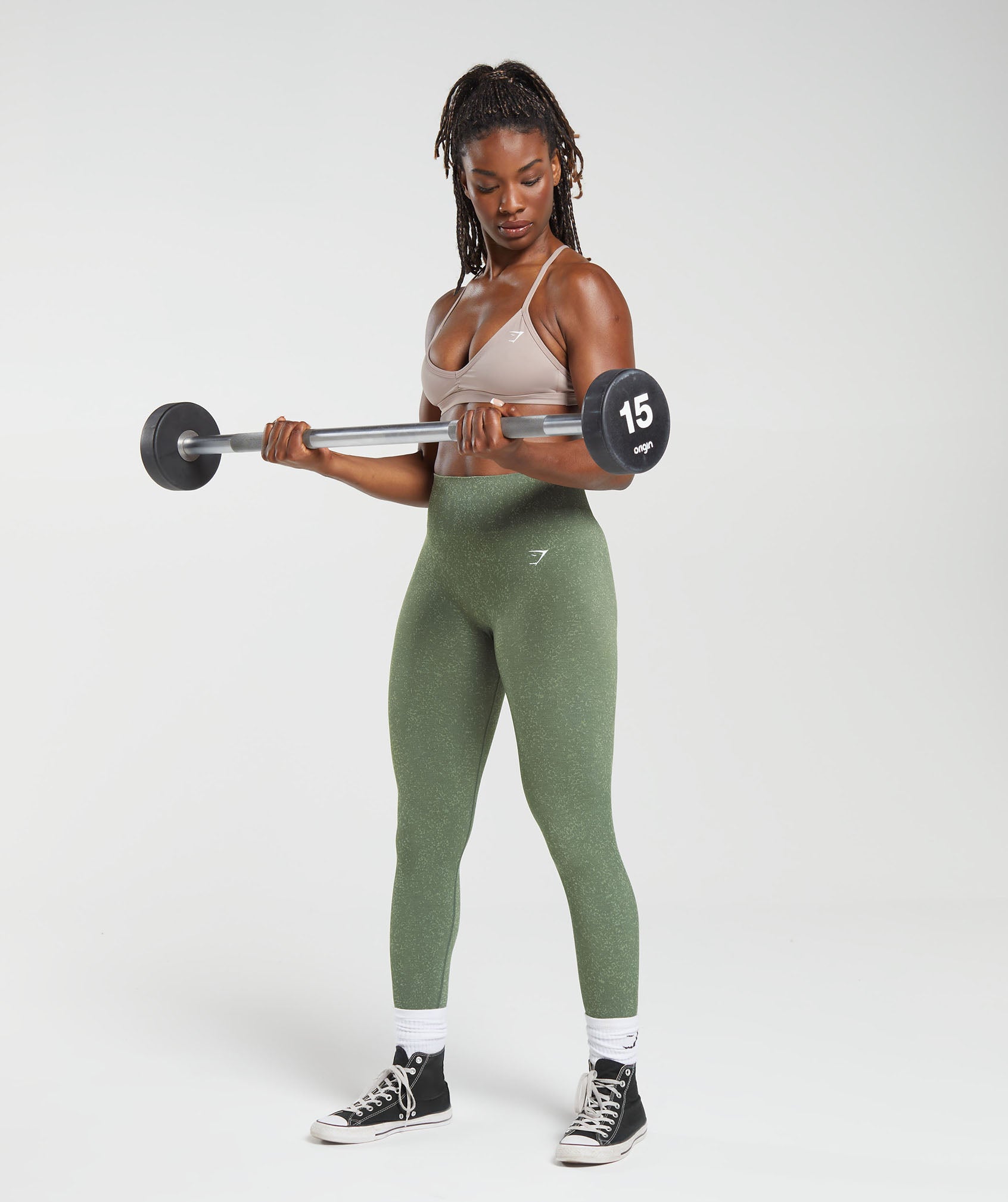 Adapt Fleck Seamless Leggings in Dusk Green/Light Sage Green - view 4