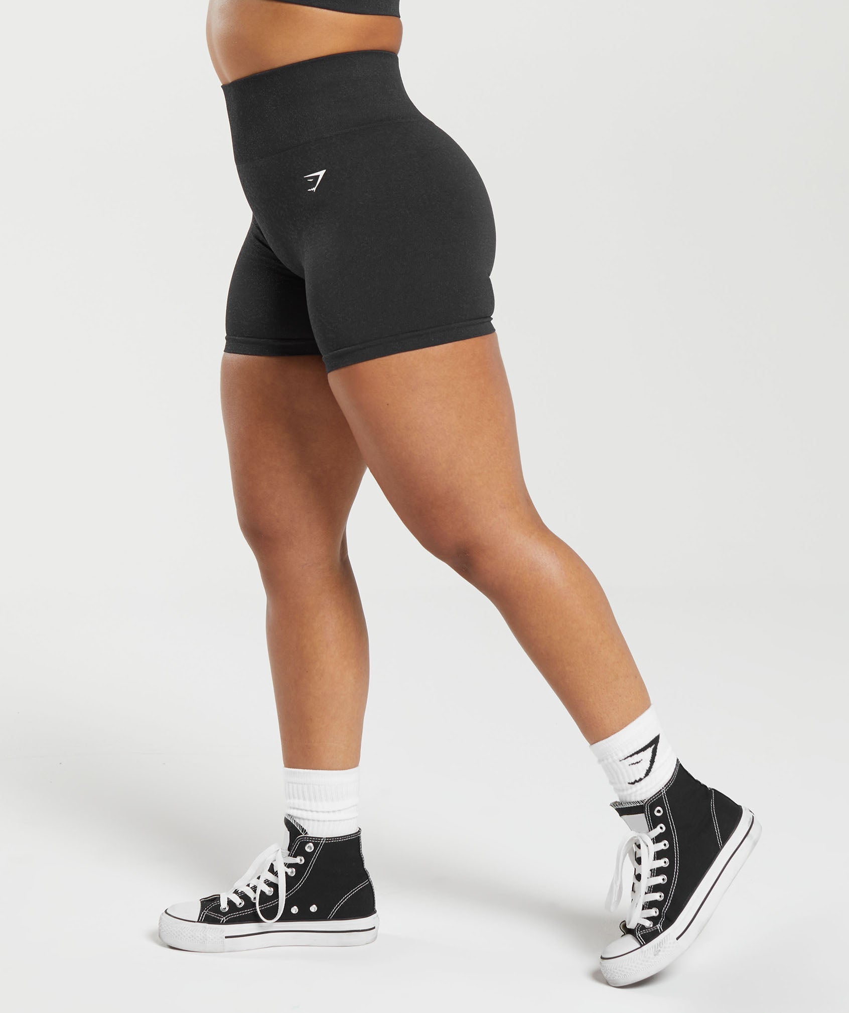 Adapt Fleck Seamless Shorts in Black/Smokey Grey - view 3