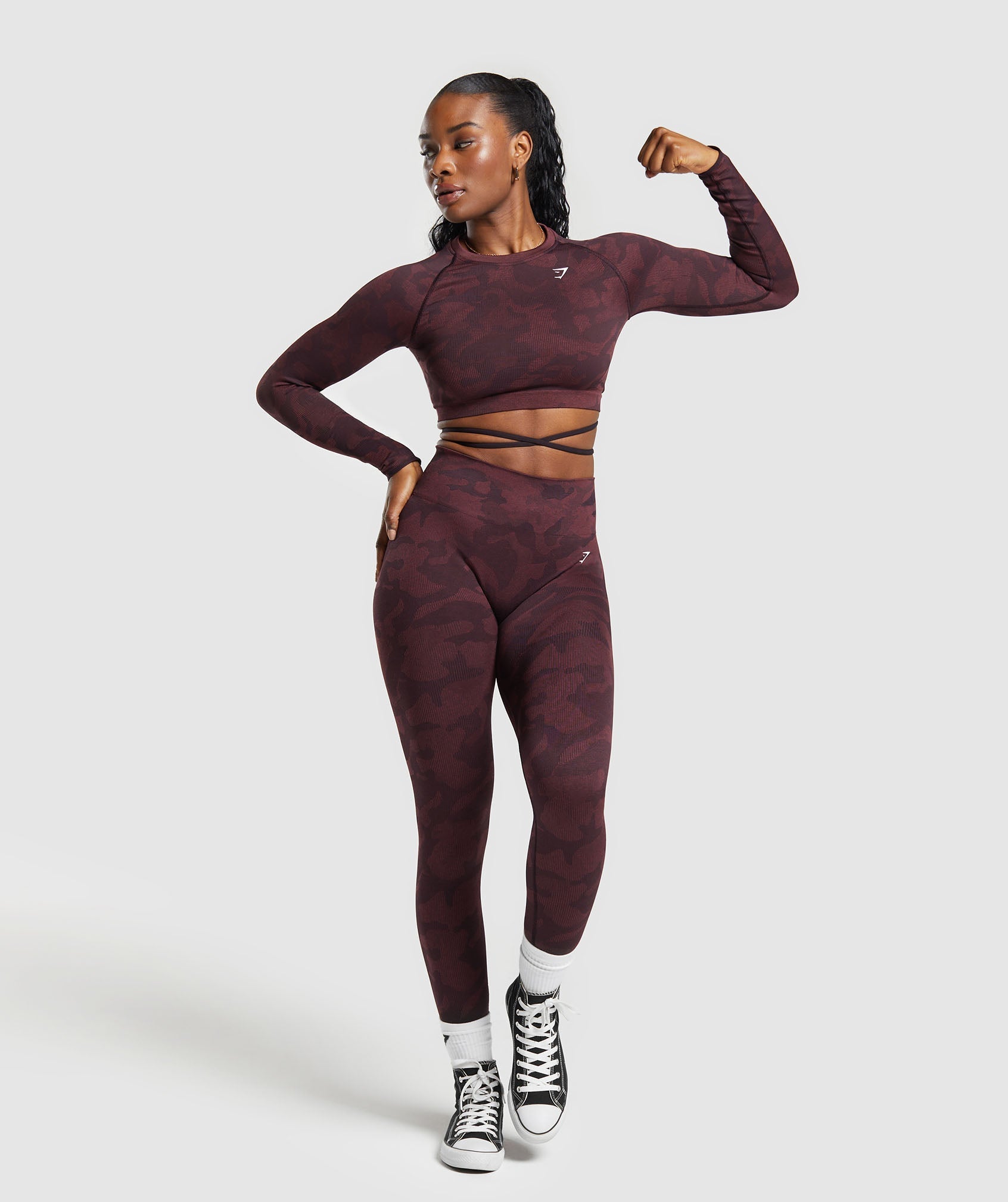 Adapt Camo Seamless Leggings in Plum Brown/Burgundy Brown - view 4