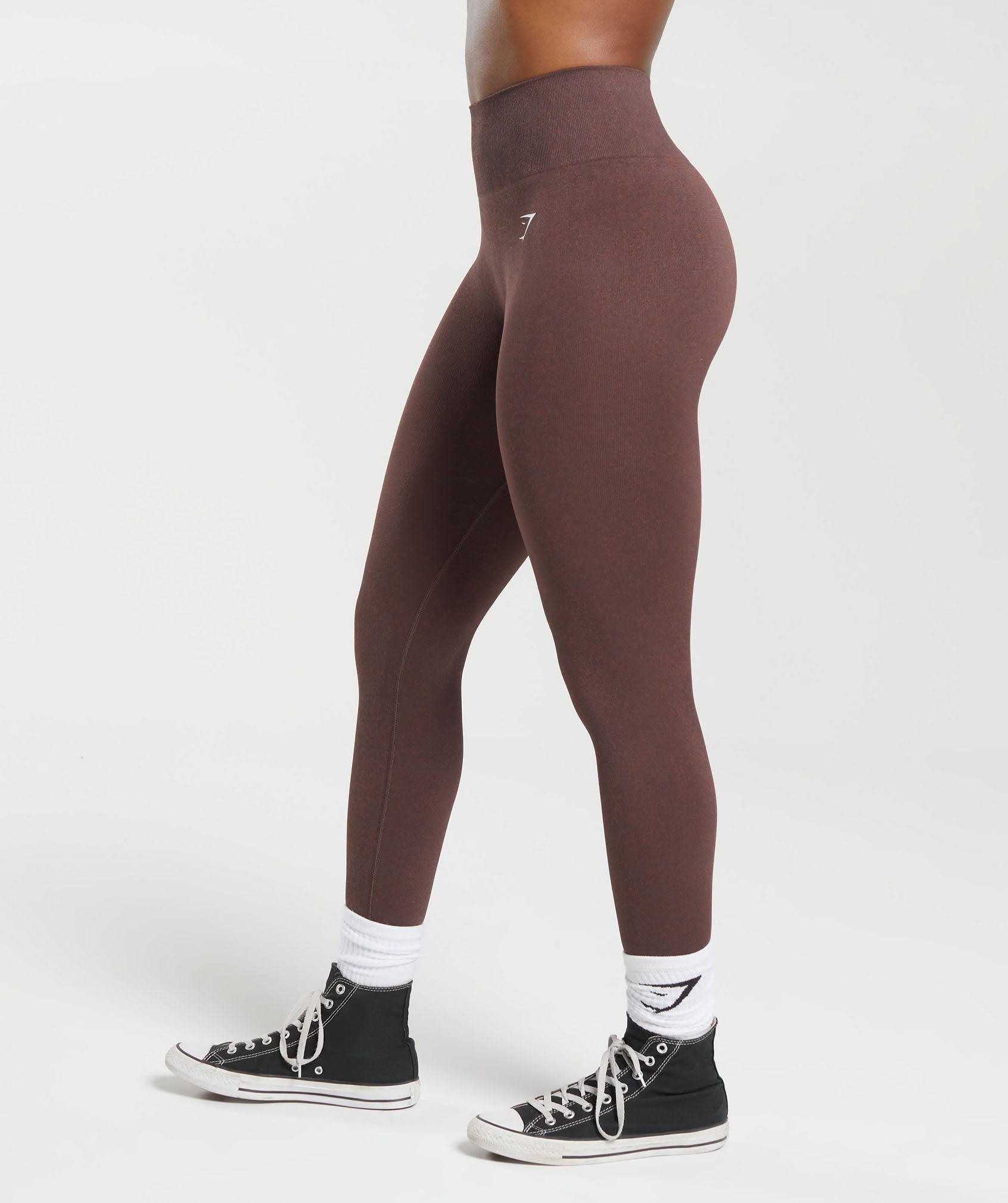 Adapt Fleck Seamless Leggings in Chocolate Brown