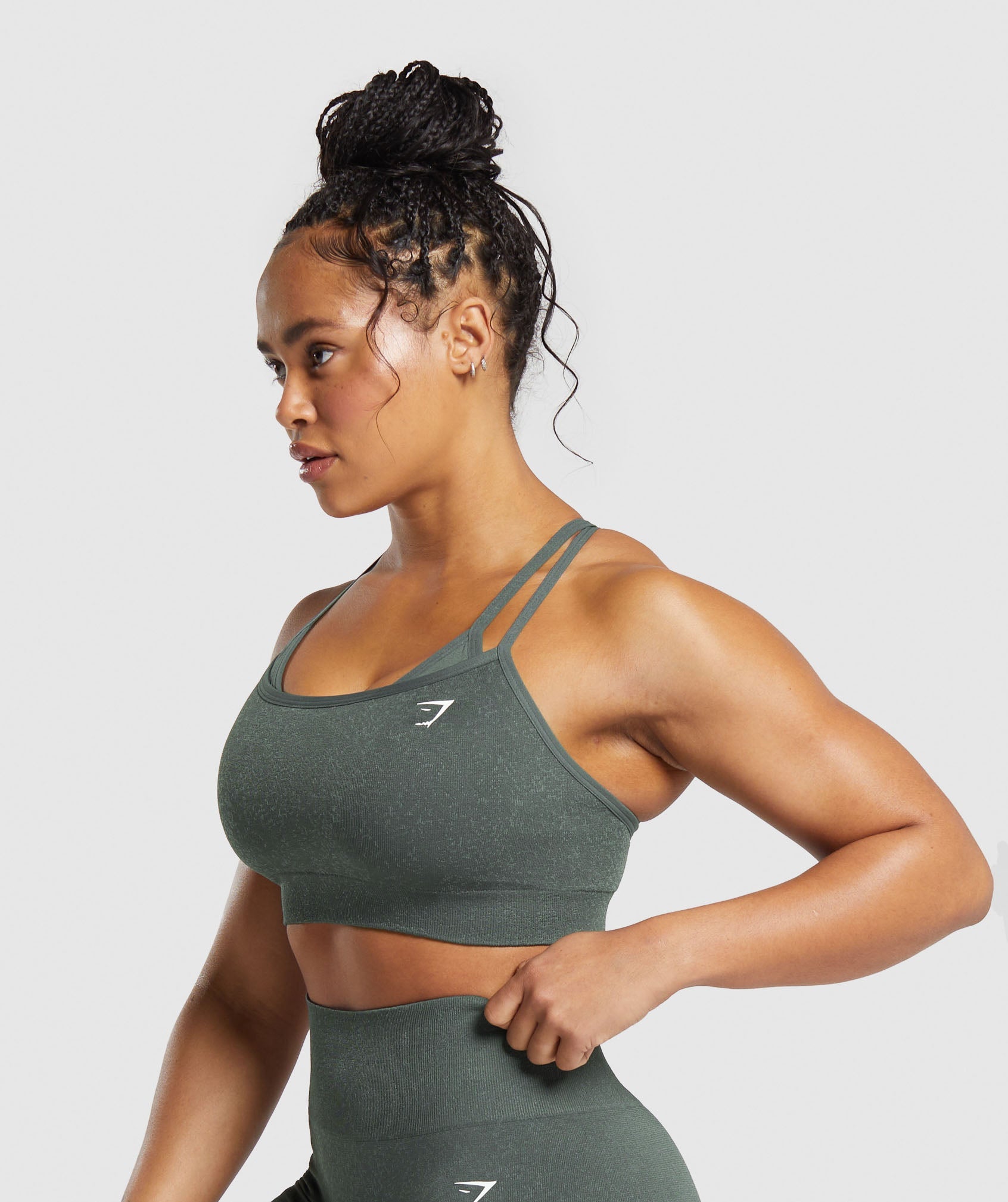 Adapt Fleck Seamless Sports Bra in Slate Teal/Cargo Teal - view 3