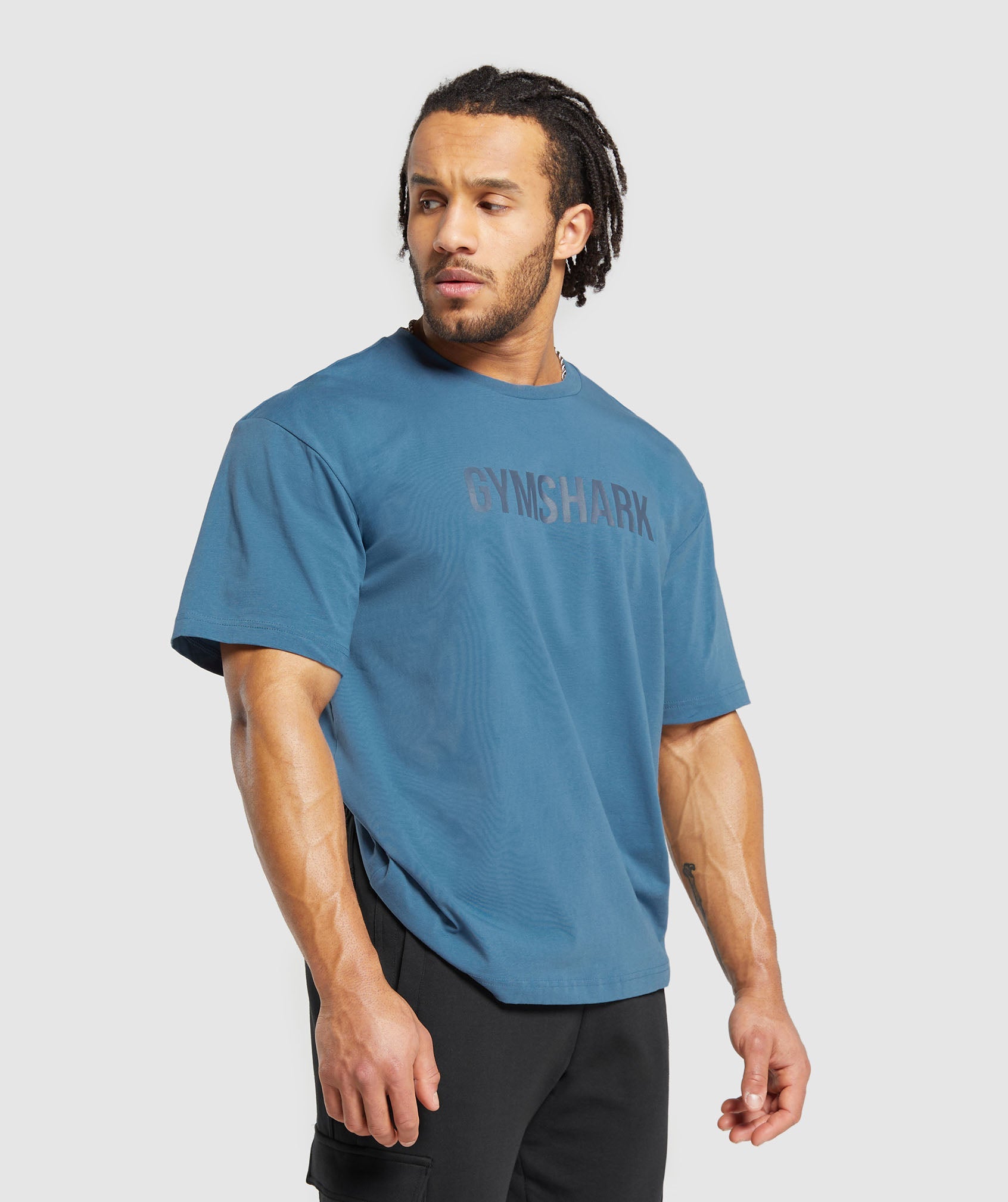 Apollo Oversized T-Shirt in Faded Blue - view 4