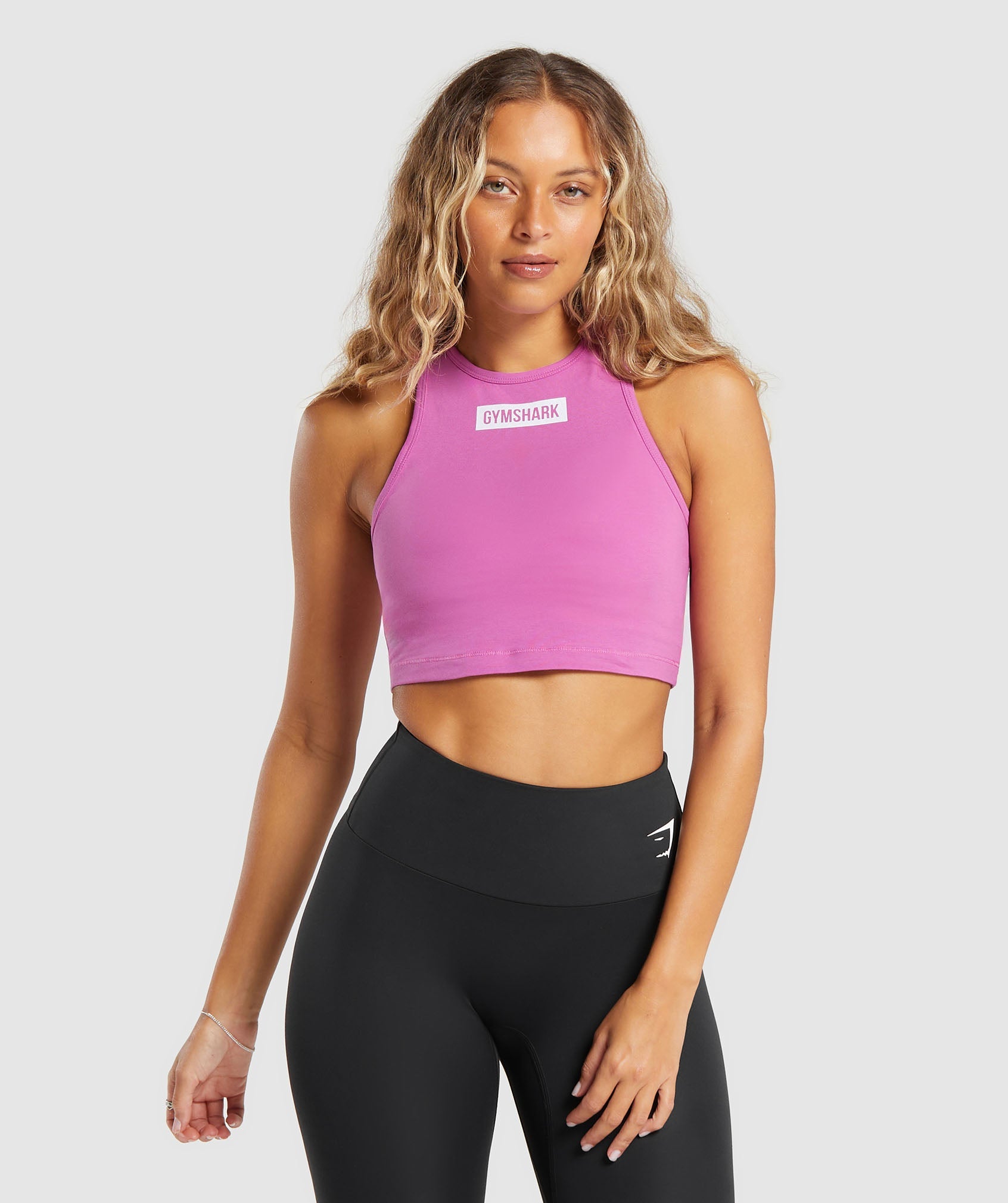 Block Crop Tank in Shelly Pink - view 1